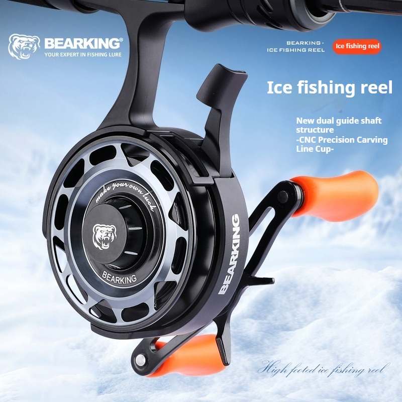 Ice Fishing Reel - Winter-Eisangelrolle, Mikro-Spinnrolle mit Front-Drag und Magnetbremse