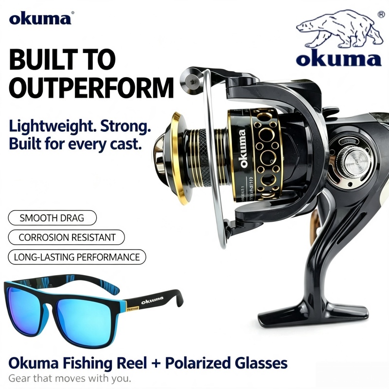 Surf Reel - OKUMA-Spinnrolle, ultraleichte Metall-Angelrolle, Angelwerkzeug, Angelrad, maximale
