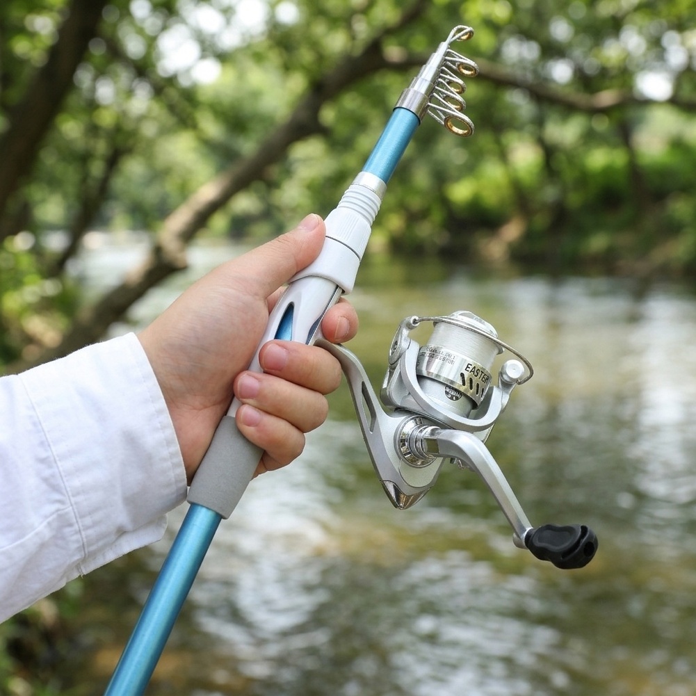 Blau-weiße 1,8 m lange Angelru – Reel Bag Bewertung und Preis